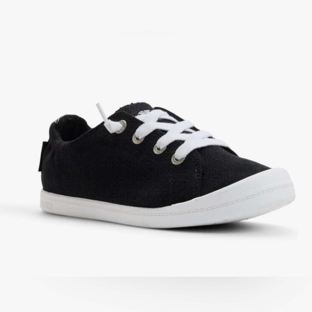 Roxy Black Canvas Sneakers with White Laces